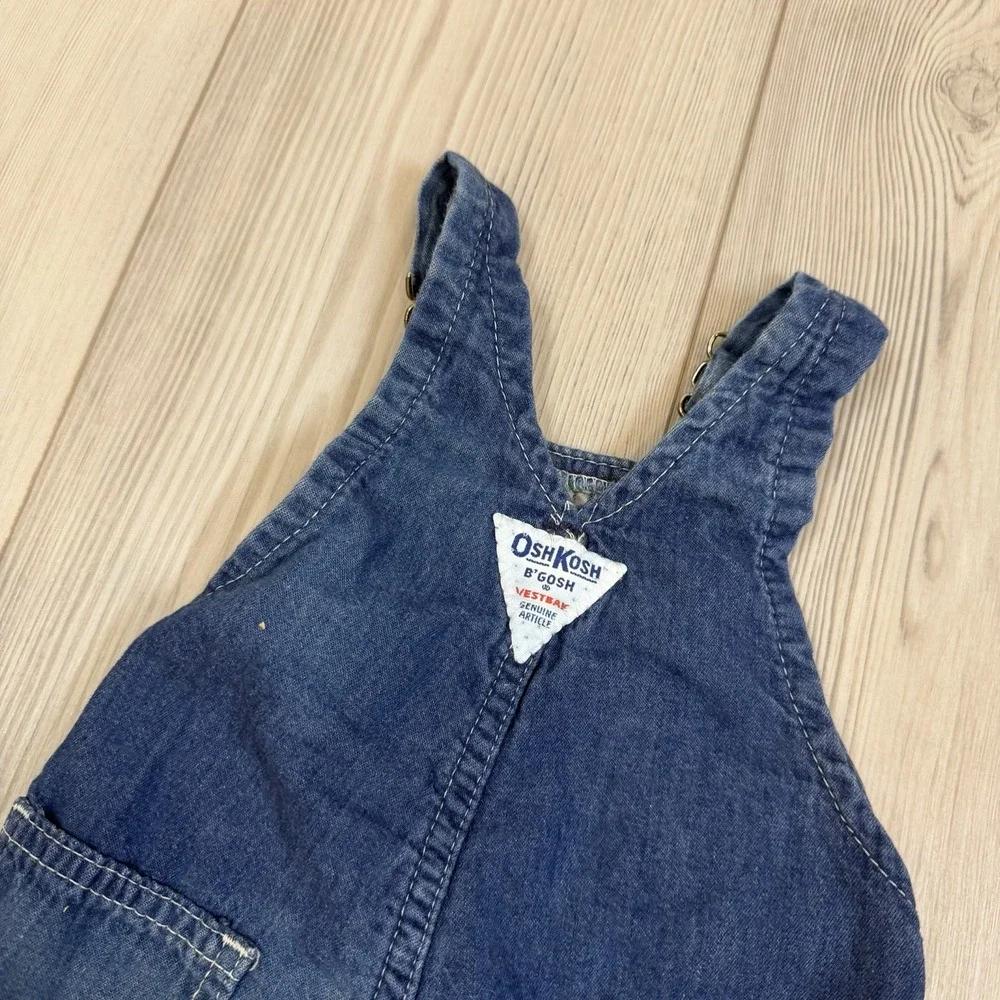 Vintage OshKosh B'Gosh Vestbak Plaid‎ Flannel Line Boys Overalls Blue 18M USA